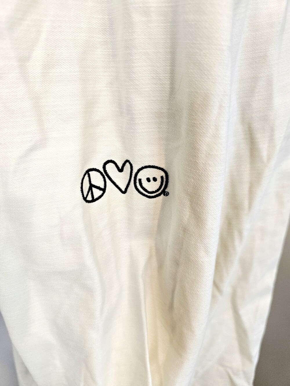 Peace Love World White Studded Star Utility Jacket Shacket Cotton Oversized Y2K - Picture 6 of 15